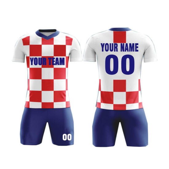 Breathable Soccer Wear Kit Custom Football Jerseys Soccer T-shirt Uniform Sublimated 2 Piece Soccer Jersey Set