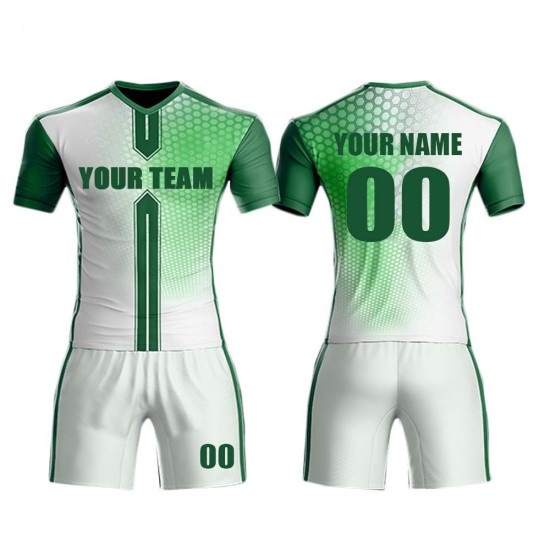 Custom Sublimation White Navy Soccer Jersey Football Shirt Kids' Set Custom Name Garment Dyed Techniques for Sports Uniforms